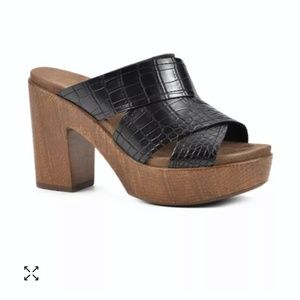 Platform Wood Heel Sandal SZ 10M